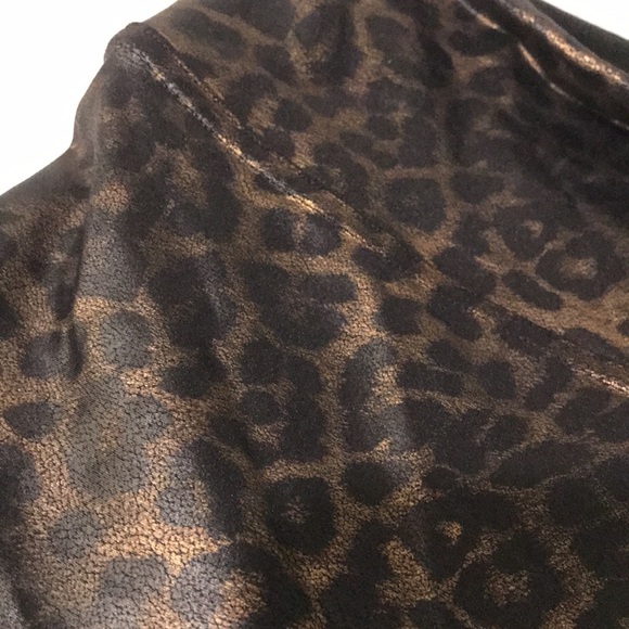 Spanx Leggings Womens Small Leopard Shine Faux Leather Animal Print 20270R Luxe - Picture 5 of 14